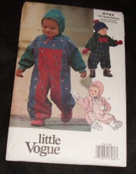 8793 LIL VOG INFANT LINED HOODIE SNOWSUIT PATTERN SM-XL